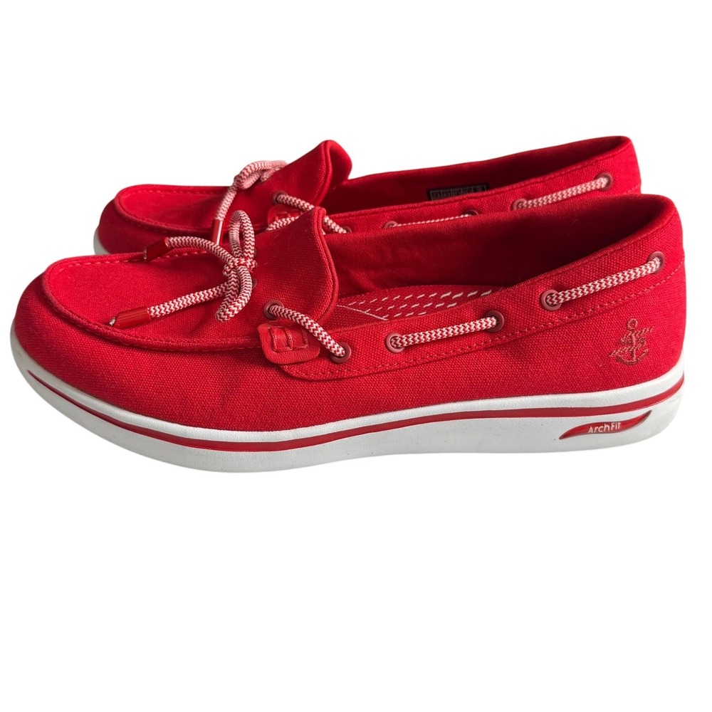 Skechers Arch Fit Uplift On the Go Laguna Red Boat Shoes Loafers Womens 7.5